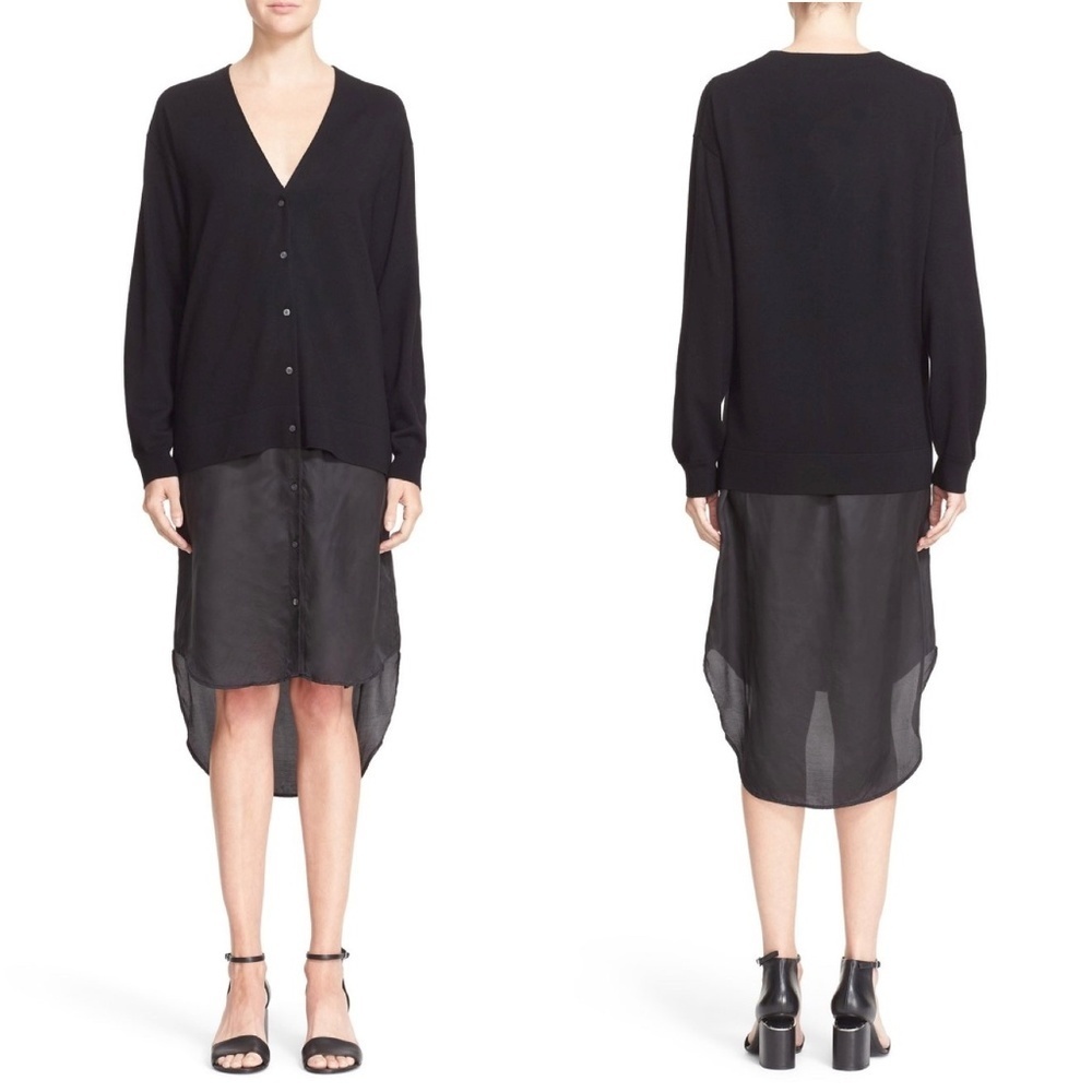 NWT Alexander Wang Cardigan V Merino Wool Black  M